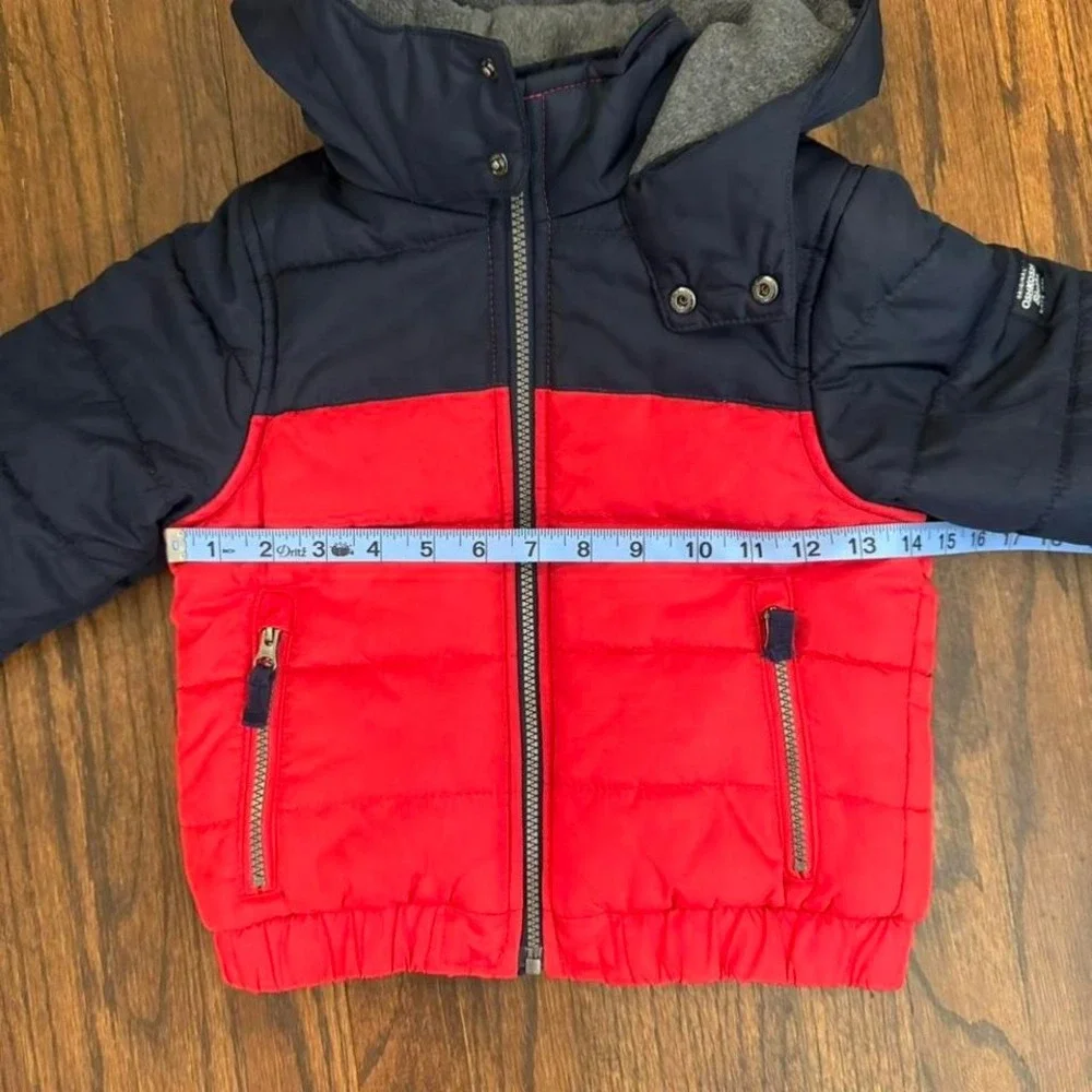 OshKosh B'gosh Red and Navy Blue Boys Puffer Jacker Size Small/4 Outdoors Winter
